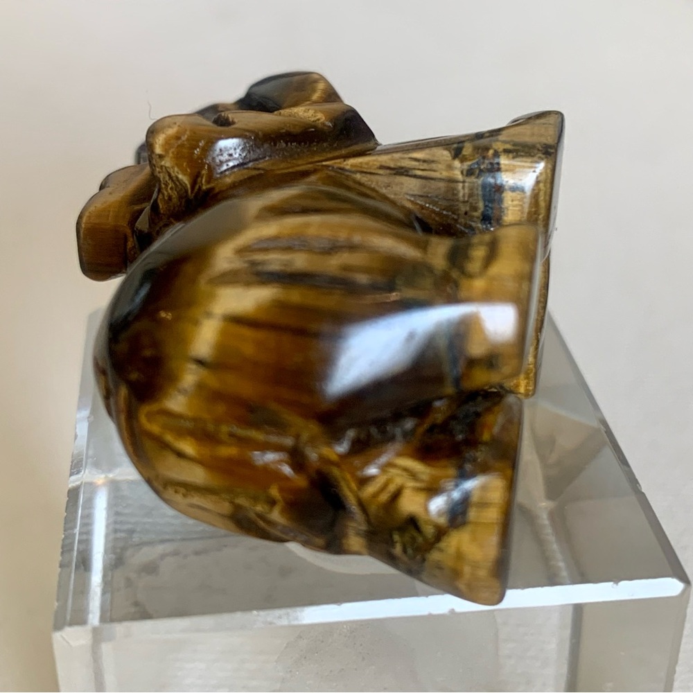 Tiger's Eye Carved Quartz Crystal Elephant Carving Reiki Healing Figurine FLASHY - Picture 11 of 15